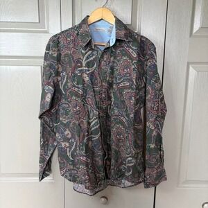 Bugle boy paisley button up polo  Size M skater y2k thrift preppy long sleeve